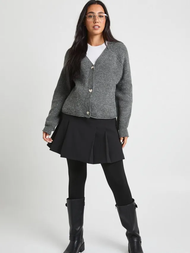 boohoo Dames Zwangerschaps thermische buikondersteunende fleece gevoerde tights Zwart