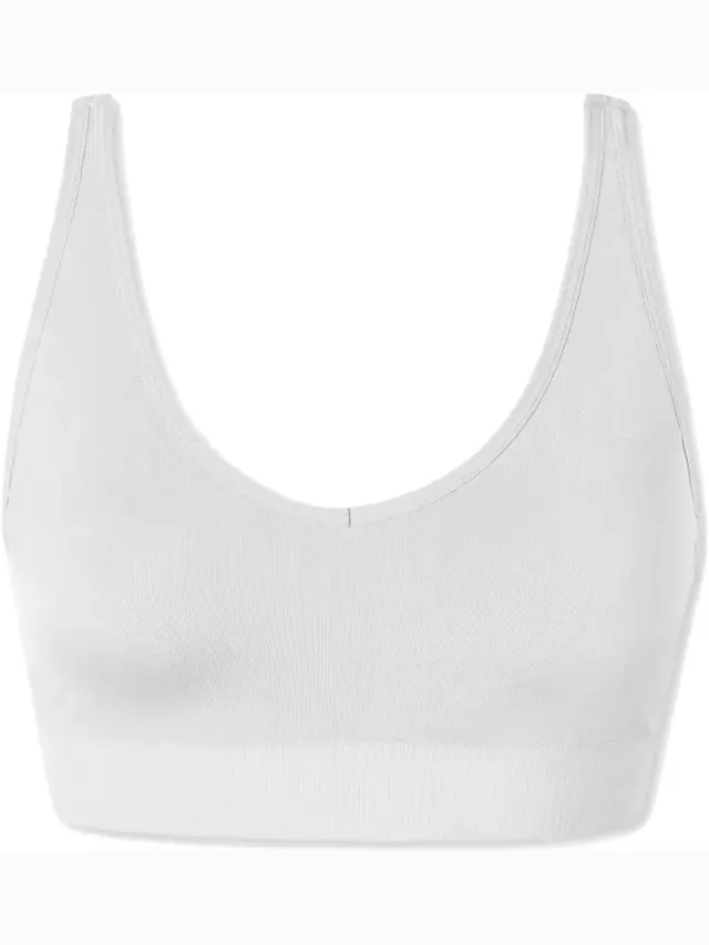 Schiesser dames Classic Seamless zachte BH met uitneembare pads (1-pack) - beugelloze bh - wit