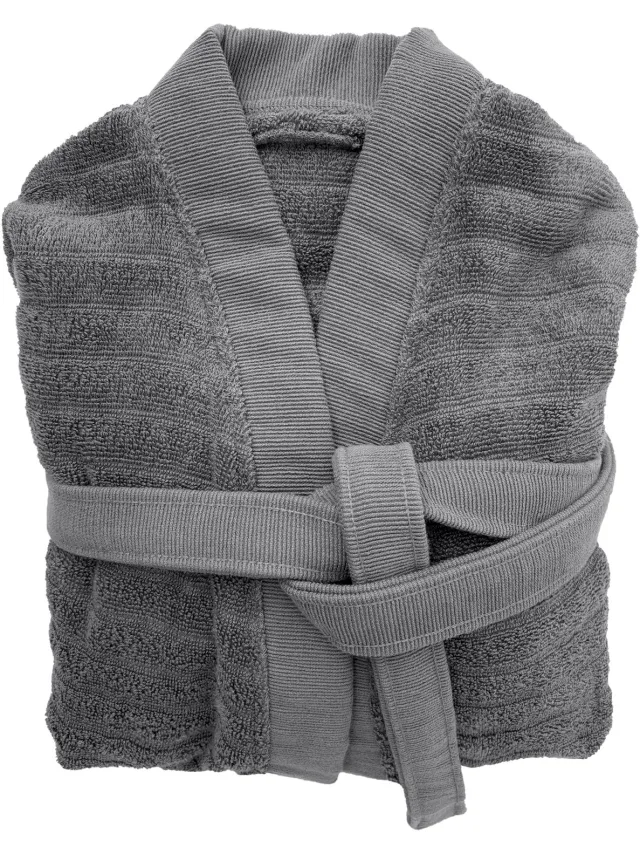 Heckettlane Badjas Katoen Prestige - Classic Anthracite - Badjas 100% Katoen - Badjas / Kamerjas Dames - Badjas / Kamerjas Heren