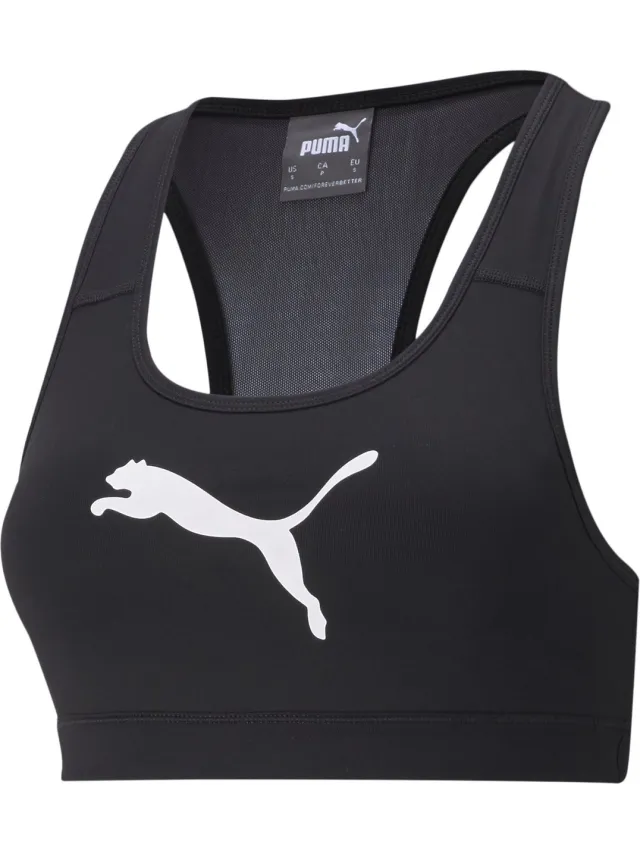 Puma Mid Impact 4Keeps Bra Dames Sportbeha Zwart