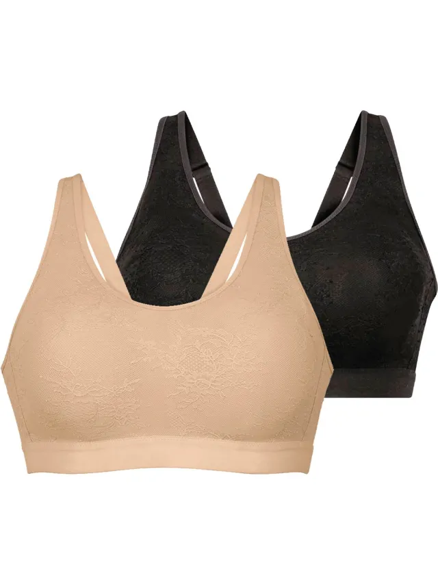 Anita bralette 2 pack Essential Lace Prothesen BH Zwart / beige