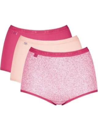 Sloggi Basic Plus Maxi slip Roze,Versch.kleure/Patroon,Blauw,Grijs,Lila,Wit,Rood,Bruin,Geel,Zwart