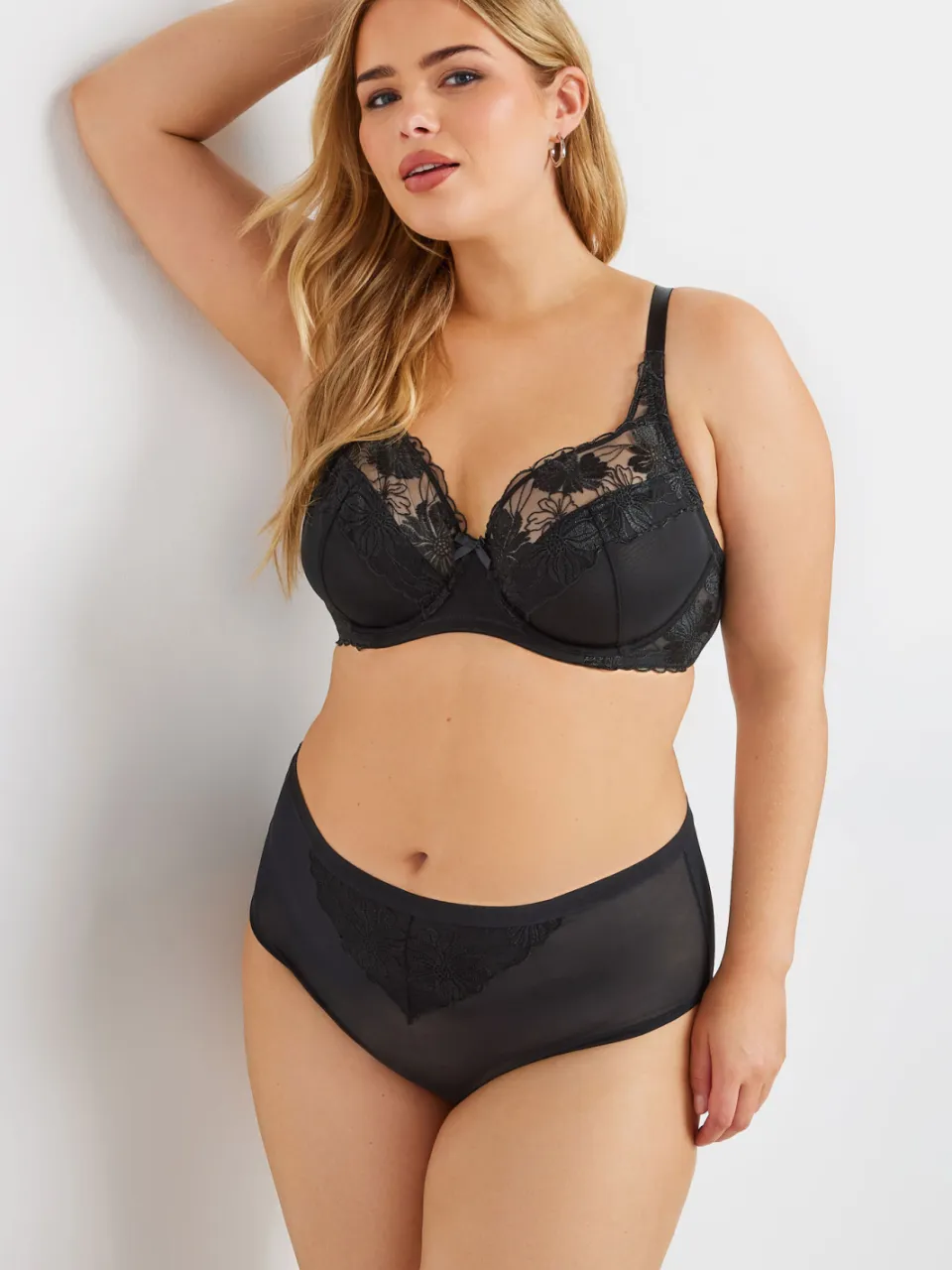 Yours Set Van Twee Paar Slips Met Kanten Inzet In Paars/Zwart-44, foto 4