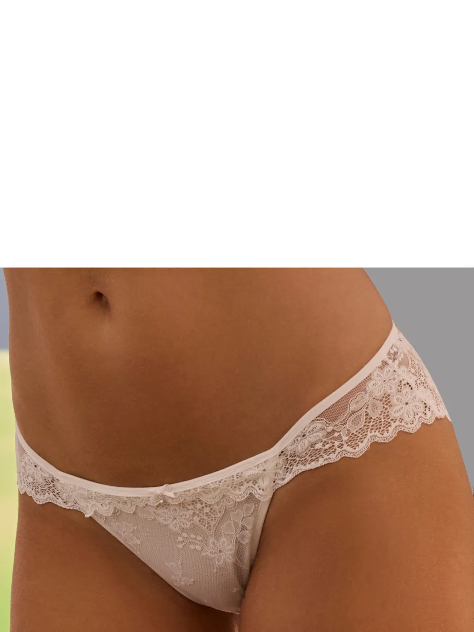 slip crème met jacquardkant