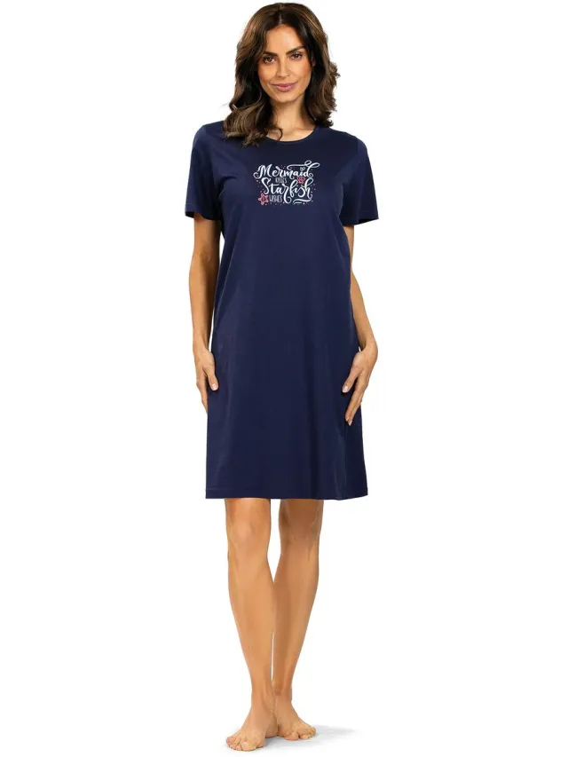 Comtessa Dames Nachthemd 'Mermaid Kisses' Blauw