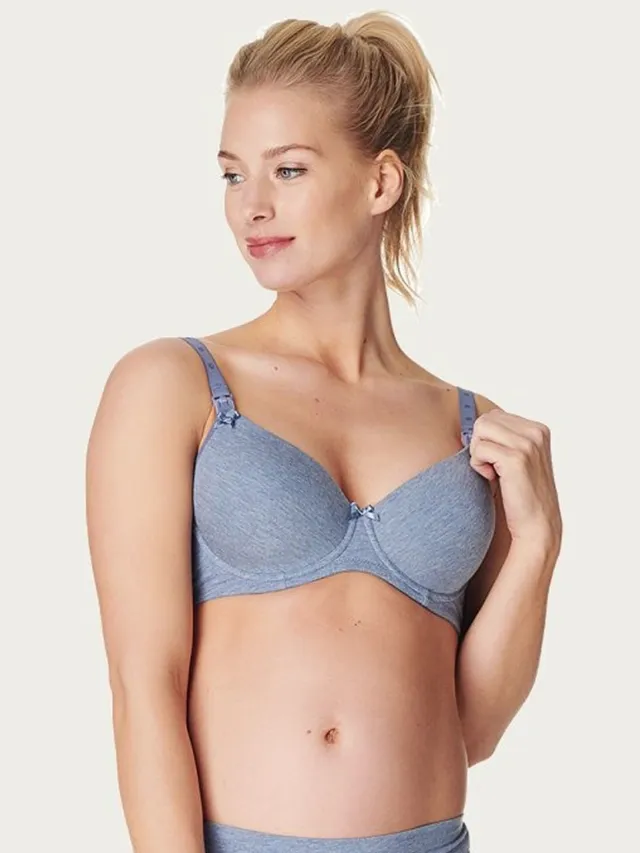 Noppies voedingsbh Cotton Comfort blauw gemêleerd