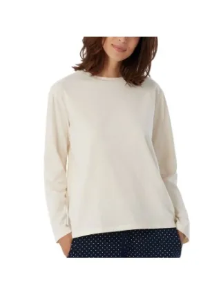 Schiesser Women Mix and Relax Long Sleeved Shirt Beige,Wit,Grijs,Blauw