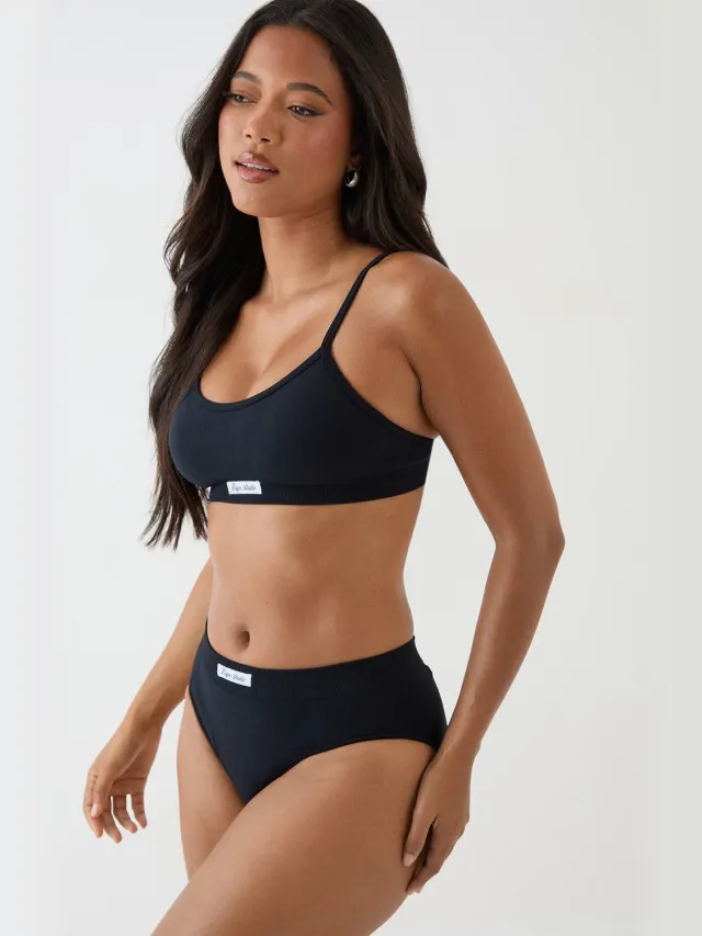 Dames Dsgn Studio Naadloze Bralette Met Ronde Hals En Slipje Lingerieset zwart, foto 2
