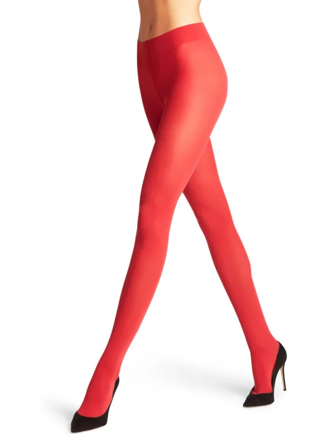 Falke Pure Matt eenkleurig materiaal ondoorzichtig 50 DEN panty dames rood-M rood 8228