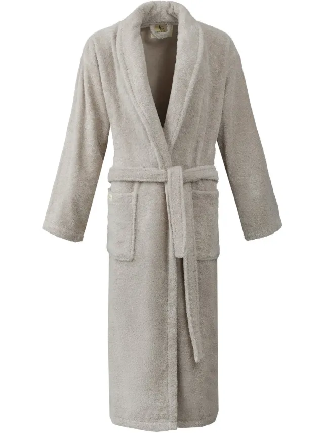 PandaHome L&G - Unisex Badjas - 100% Katoen Badjas - XXL - Stone - Katoen badstof - Sjaalkraag - Badjas dames - Badjas heren - Badjas dames en heren Beige