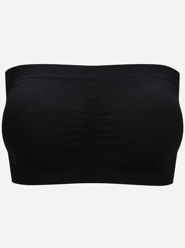 cfab Bandeau-bh - Zwart - 2XL - BH Zonder Beugel Voorgevormd - Ondergoed - Naadlos