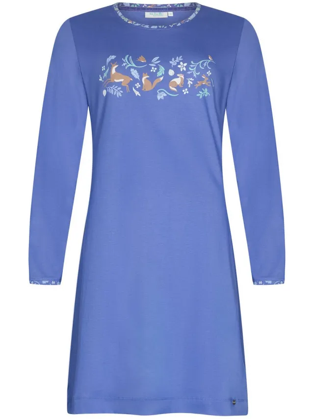 Rebelle Nachthemd - Forest Animals - Bio Katoen - Blauw
