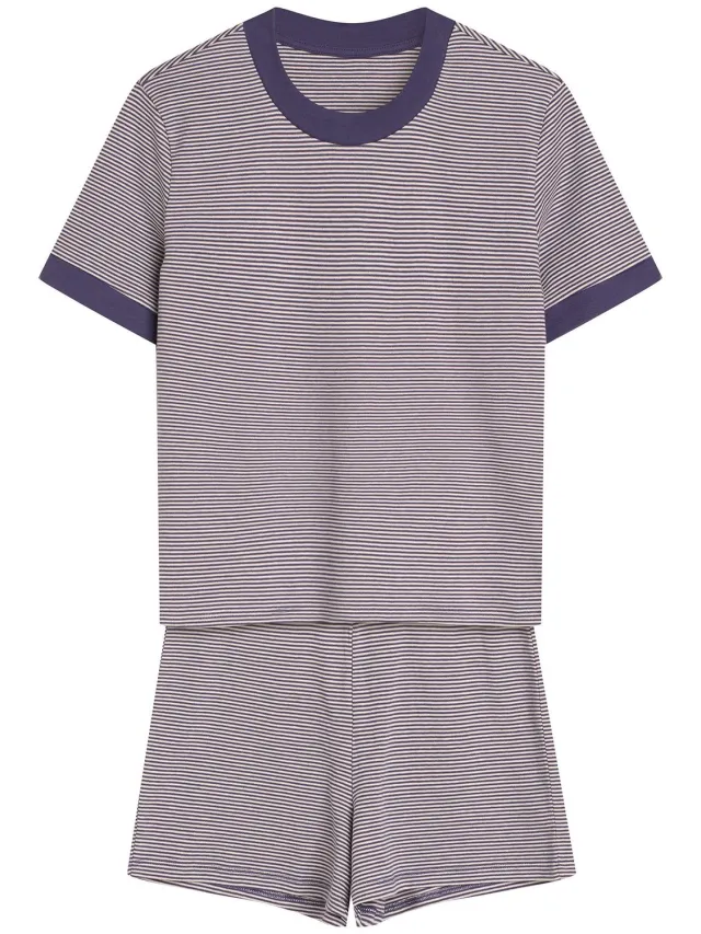 ESOTIQ Reese - Damespyjama - Marineblauw - Korte mouwen - Korte broek