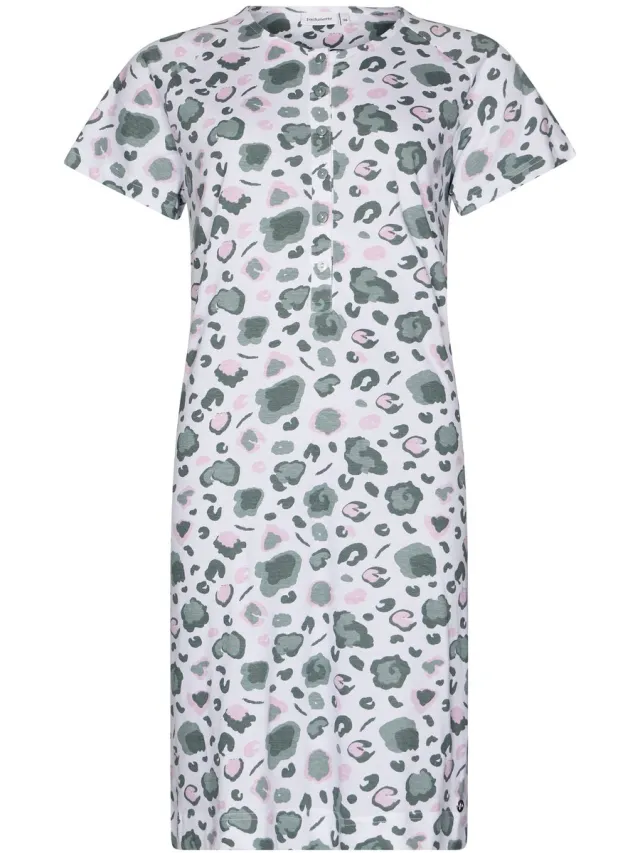 Pastunette Dames Nachthemd Pastunette - Green Breeze - Bio Katoen - Wit