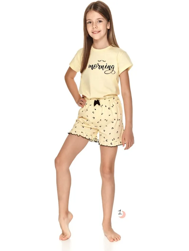 Taro Short Pyjama - Misza - 100% Katoen. Maat 122 cm / 7 jaar Geel multi