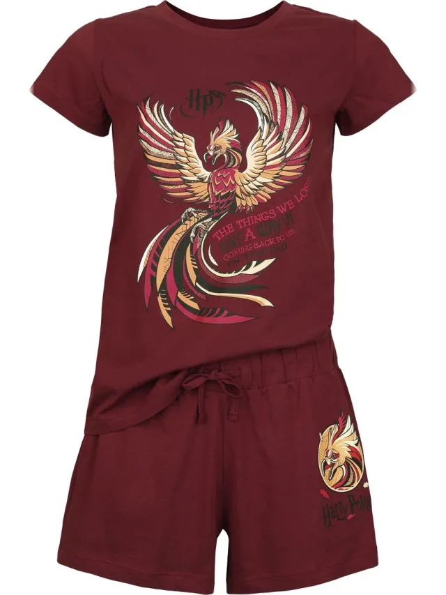 Harry Potter Order Of The Phoenix Pyjama wijnrood Katoen
