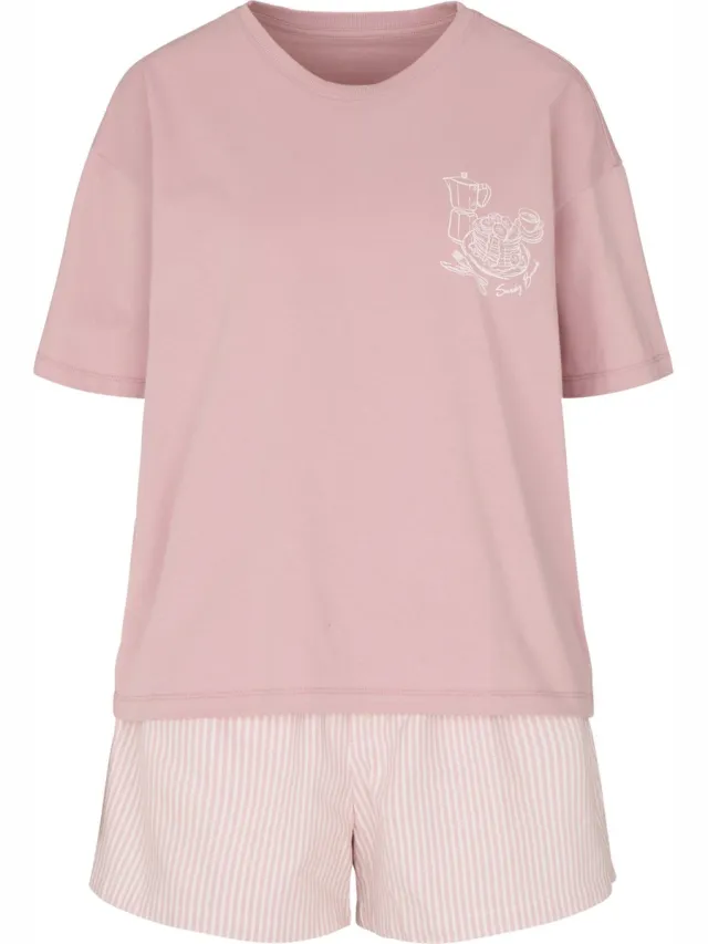 Hunkemöller Pyjama Set with Short and T-shirt Roze