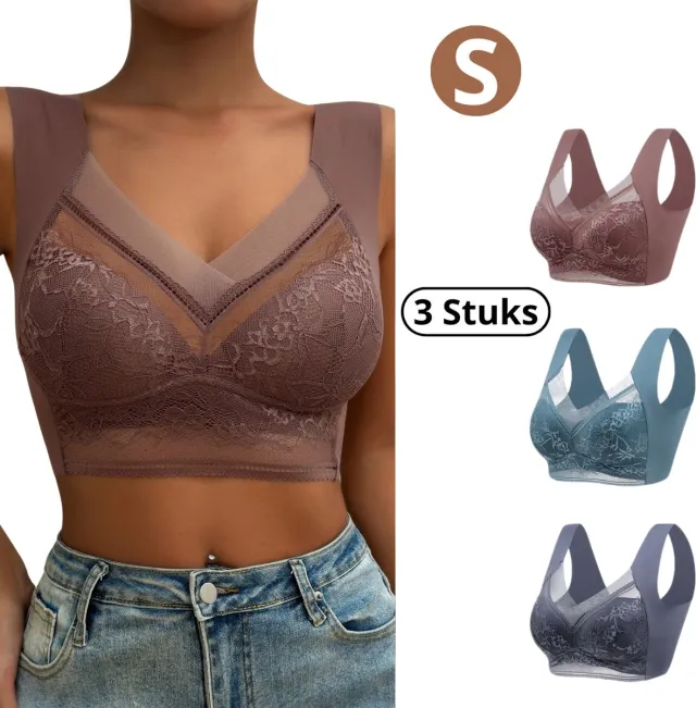 Livano BH Zonder Beugel - Zonder Bandjes - Push-up Bh's - Comfort Bh - Set van 3 Gemende Kleur