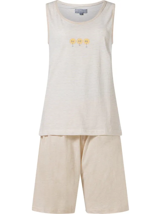 Cocodream Quality Cocodream - dames shortama 617482 - mouwloos - zandkleur sand