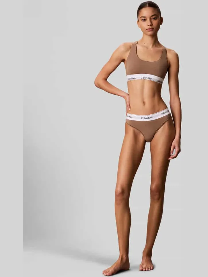 Calvin Klein String van mix van katoen en modal Lichtbruin
