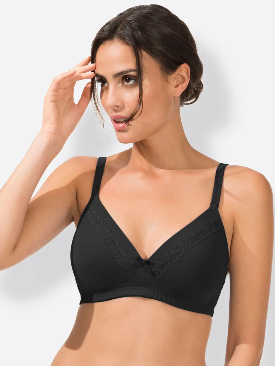 beha met cups zonder beugel grijsblauw zwart + jeansblauw