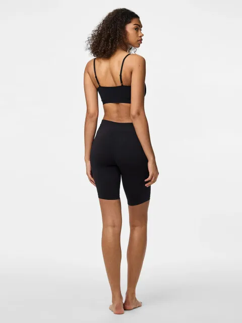 Pieces Dames shorts pclondon onderbroek lange pijp 2-pack Zwart