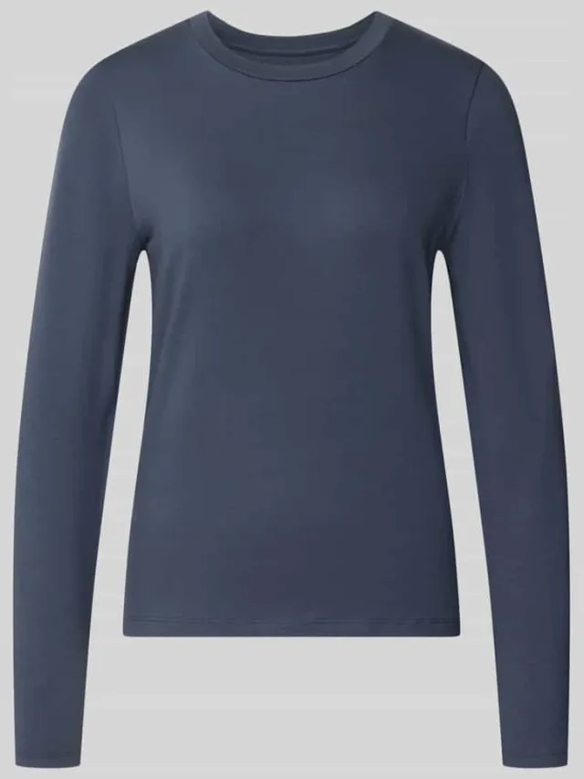 Schiesser Regular fit pyjamabovendeel van katoenmix Donkerblauw