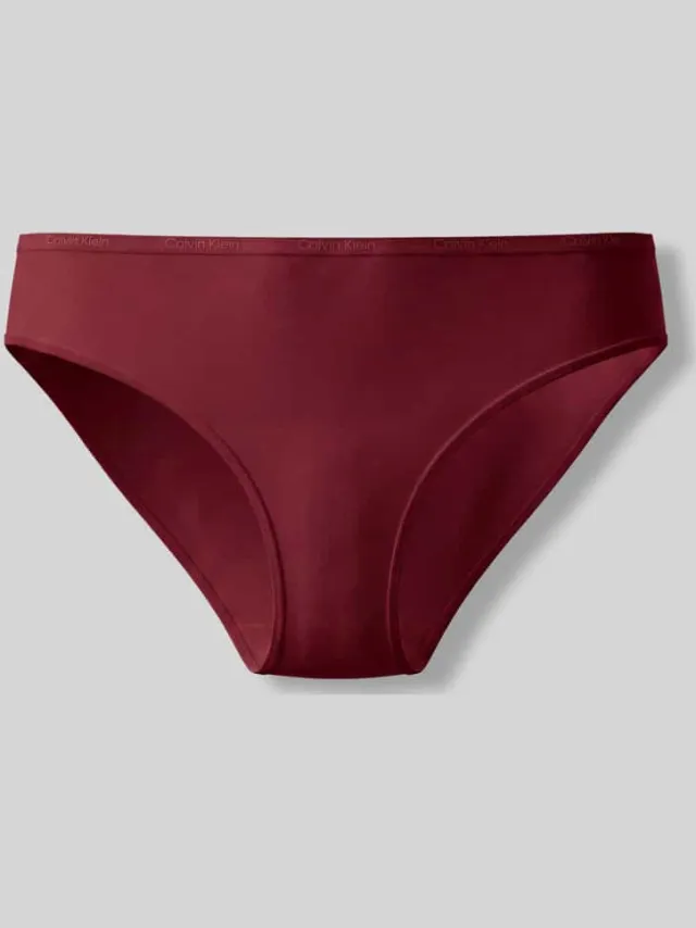 Calvin Klein slip met naadloze ribboorden bordeaux, foto 2