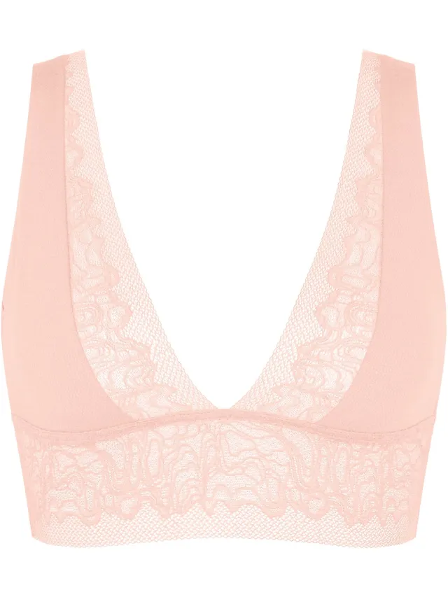 ESOTIQ V0986-30X - Kantenbralette - Lichtroze - Zonder beugel - Driehoekige cups
