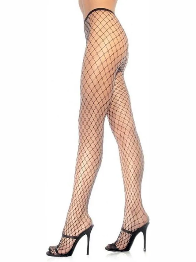 Leg Avenue Diamond Fishnet Pantyhose ["Zwart"]