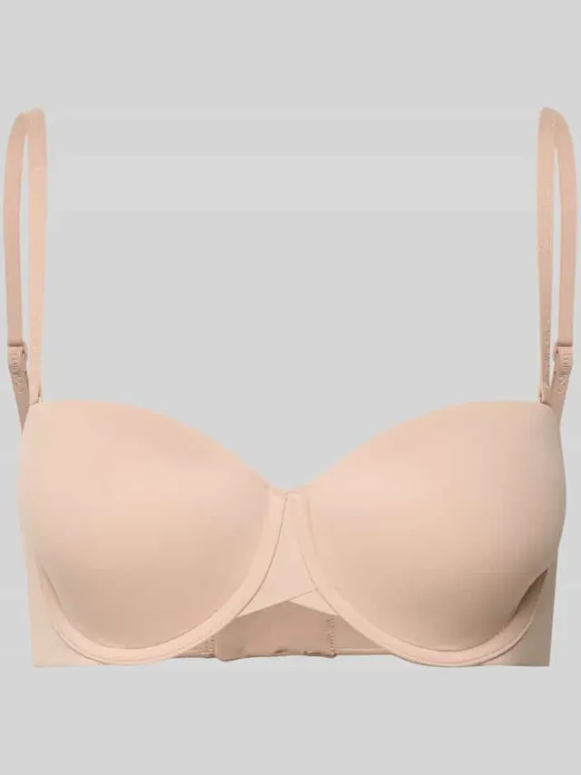 Calvin Klein Beha met cups en verstelbare bandjes, model 'PERFECT FIT' Beige