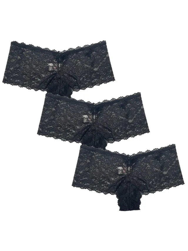 Be You Kantonderbroeken voor dames (set van 3) (Zwart)