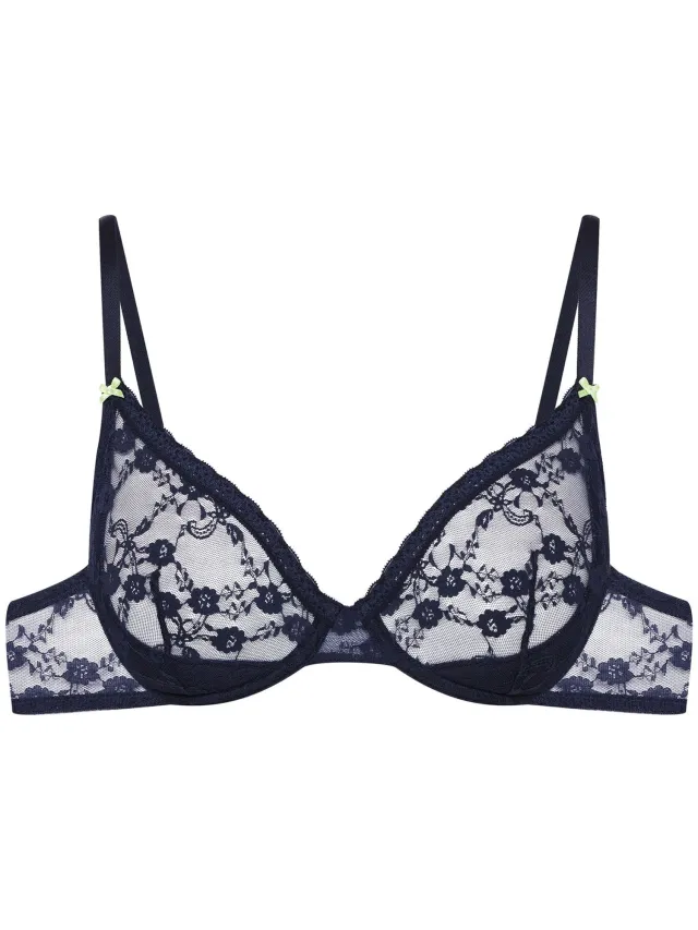 ESOTIQ Selina Bloovii - Zachte beha - 65C - Navyblauw - Bloemenkant Navyblauw;Groen