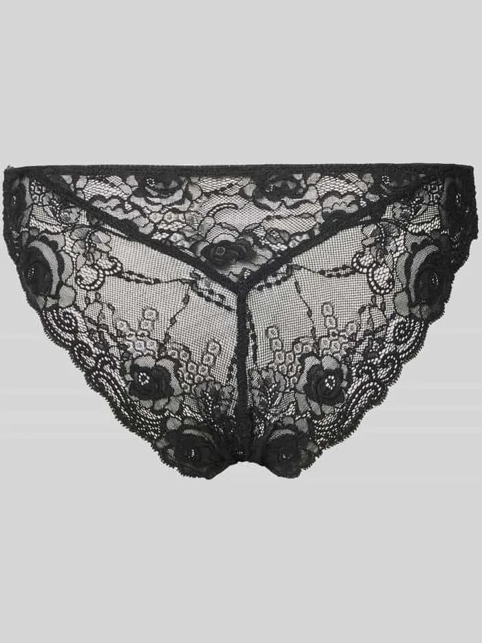 Marie Jo Slip met semi-transparante garnering, model 'Cyrile' metallic zwart, foto 2