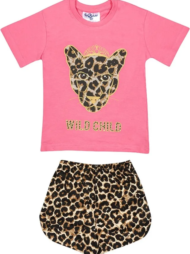 Fun2Wear Wild Child Shortama Teen | Roze - Katoen