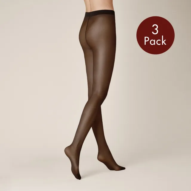 Kunert Satin Look 20 Multipack 3p Dames Panty - Black