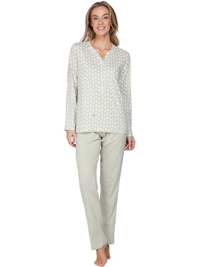 Pastunette Sage Serenity pyjamaset lichtgroen lichtgroen/ecru