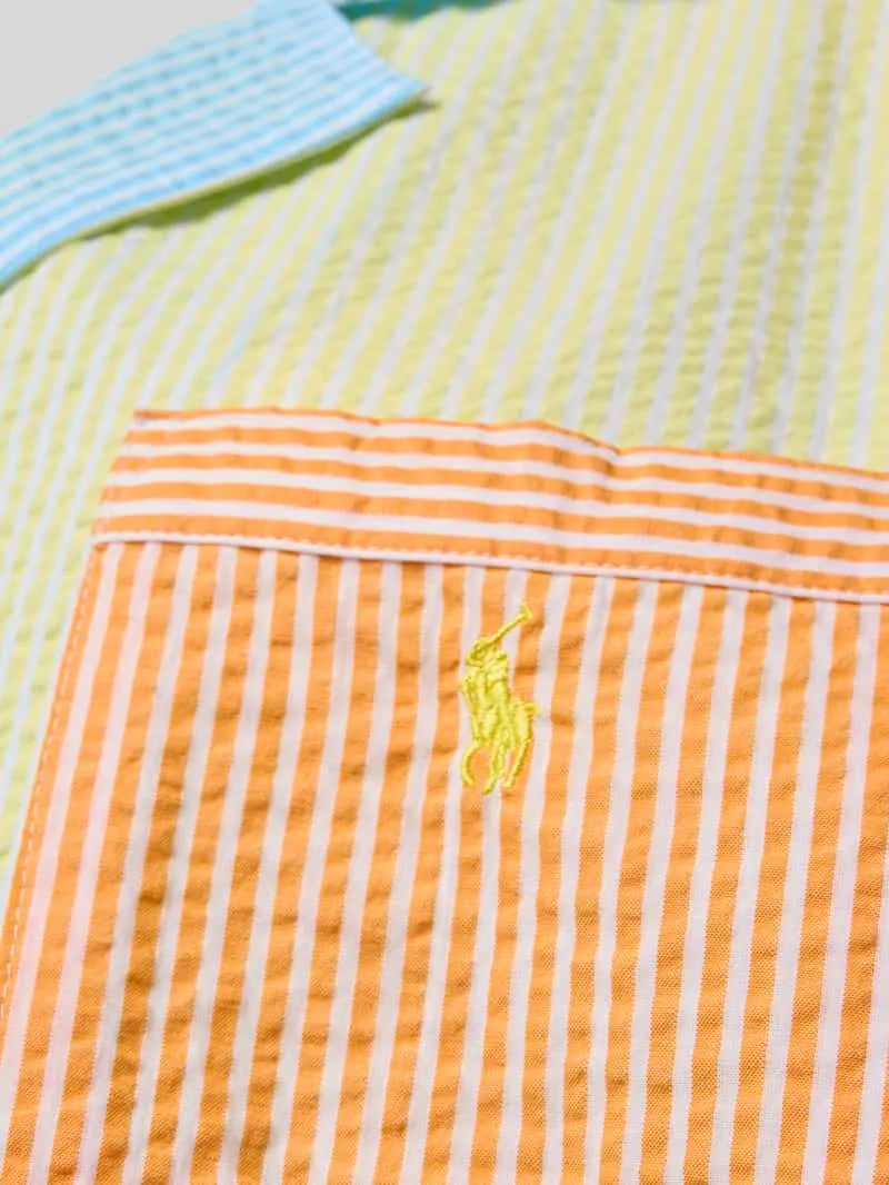 Polo Ralph Lauren comfort fit pyjama van puur katoen model 'SCALLOP SEERSUCKER' lichtblauw, foto 3