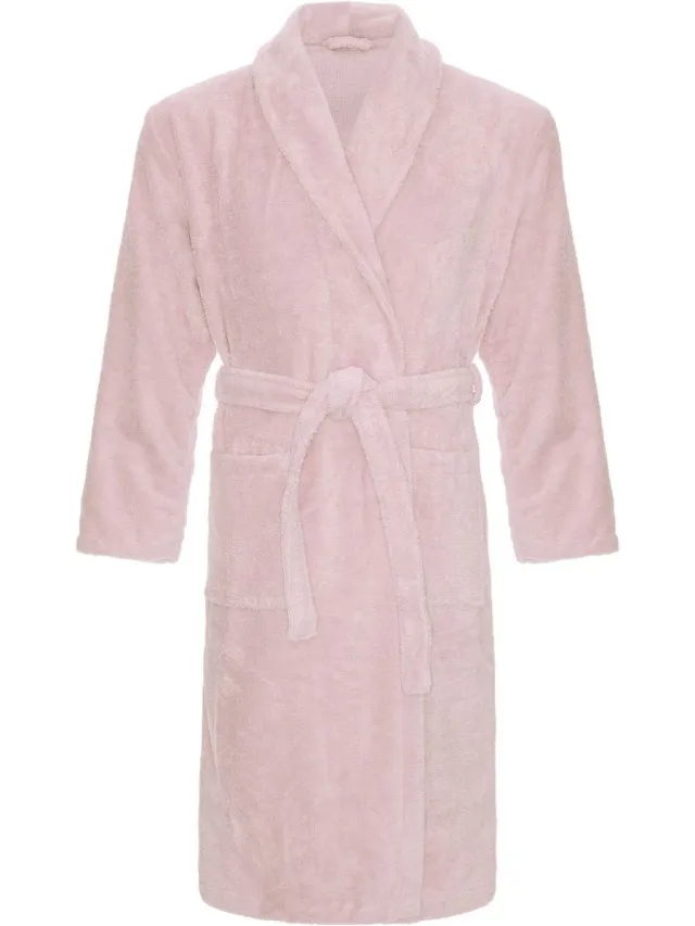 Relax Company Katoenen badjas dames - Coreplush® - sauna badjas - badjas van 100% premium Turks katoen - sjaalkraag - roze