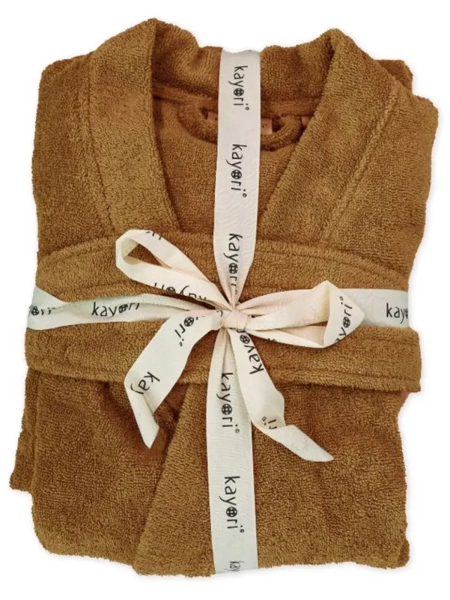 kayori Fusai Badjas - Unisex - Biologisch Katoen - Goud - M - Lang