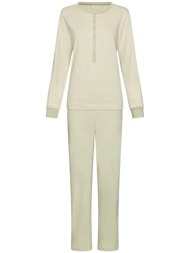 Pastunette Sage Serenity - Pyjama - Bio-Katoen - Groen - Gestreept
