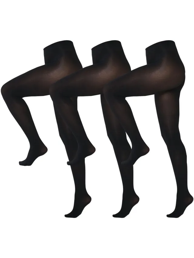 Next Dames - Set van 3 ondoorschijnende panty's van 100 denier - Zwart Black