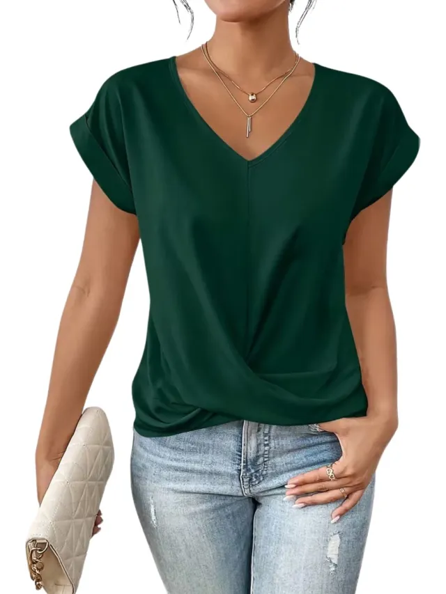 Currero Topje Dames - Top Kleding - Shirt - Blouse - Kort - Volwassen - Groen