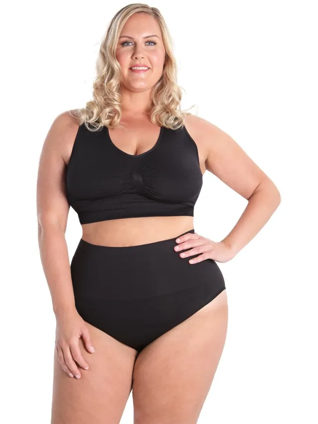 MeMoi Hoog model corrigerende slip met gemiddelde dekking, naadloos model. Black