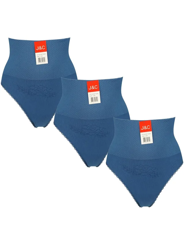 3-pack Dames corrigerende string J&C 3235 Petrol