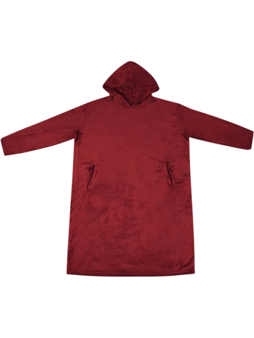 vidaXL Deken hoodie Bordeaux Rood S Flanel, foto 2