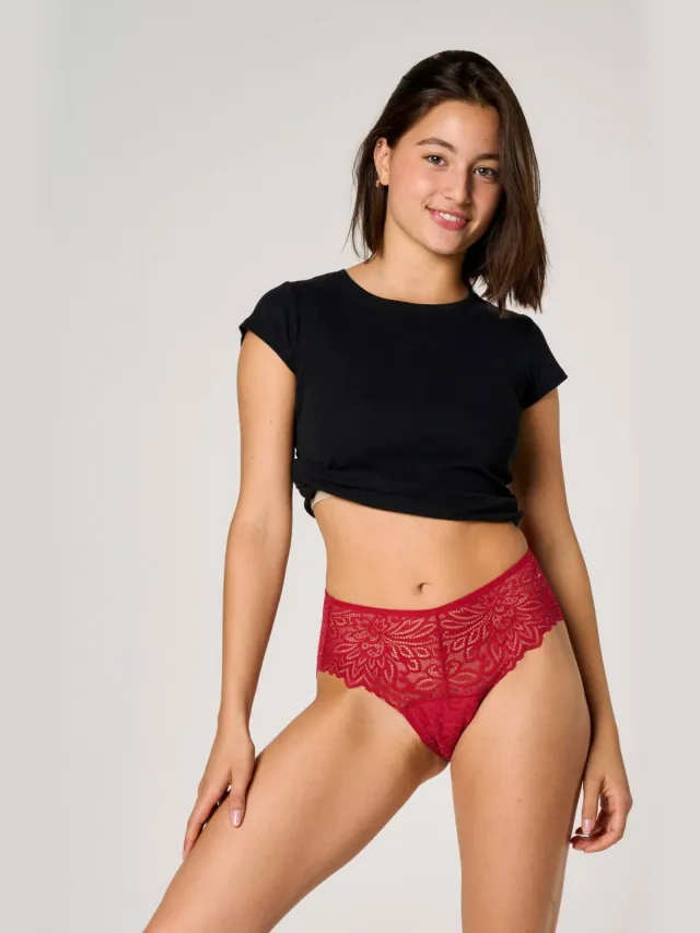 Moodies Undies medium absorberende kanten menstruatieslip rood, foto 2