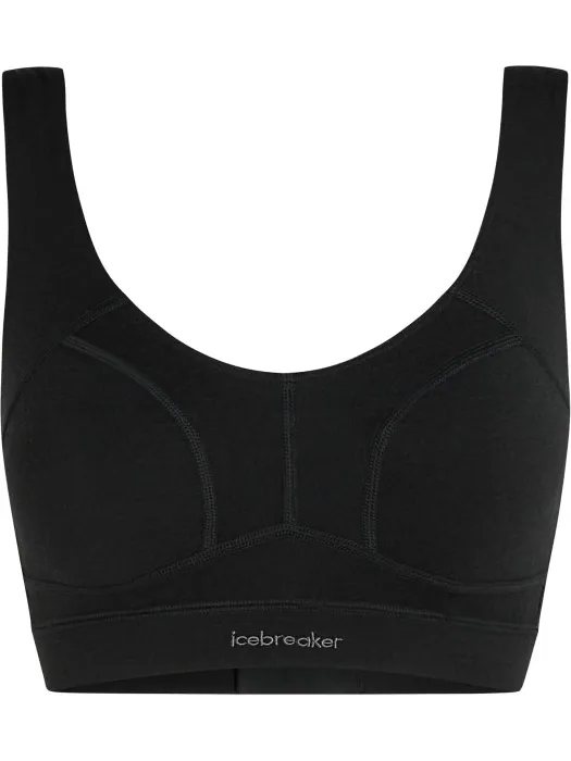 Icebreaker Merino Queens Clasp sportbeha zwart