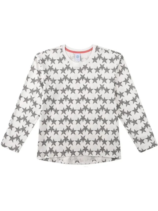 Sanetta Pyjama Pyjama Teenager lang Stars 152 Set van 1 Zwart/Wit