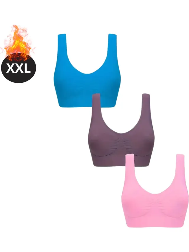 Livano BH Set Zonder Beugel - Zonder Bandjes - Push-up Bh's - Comfort Beha - Comfortabel - Sterk - Dames - 3 Pack - Gemengd 6